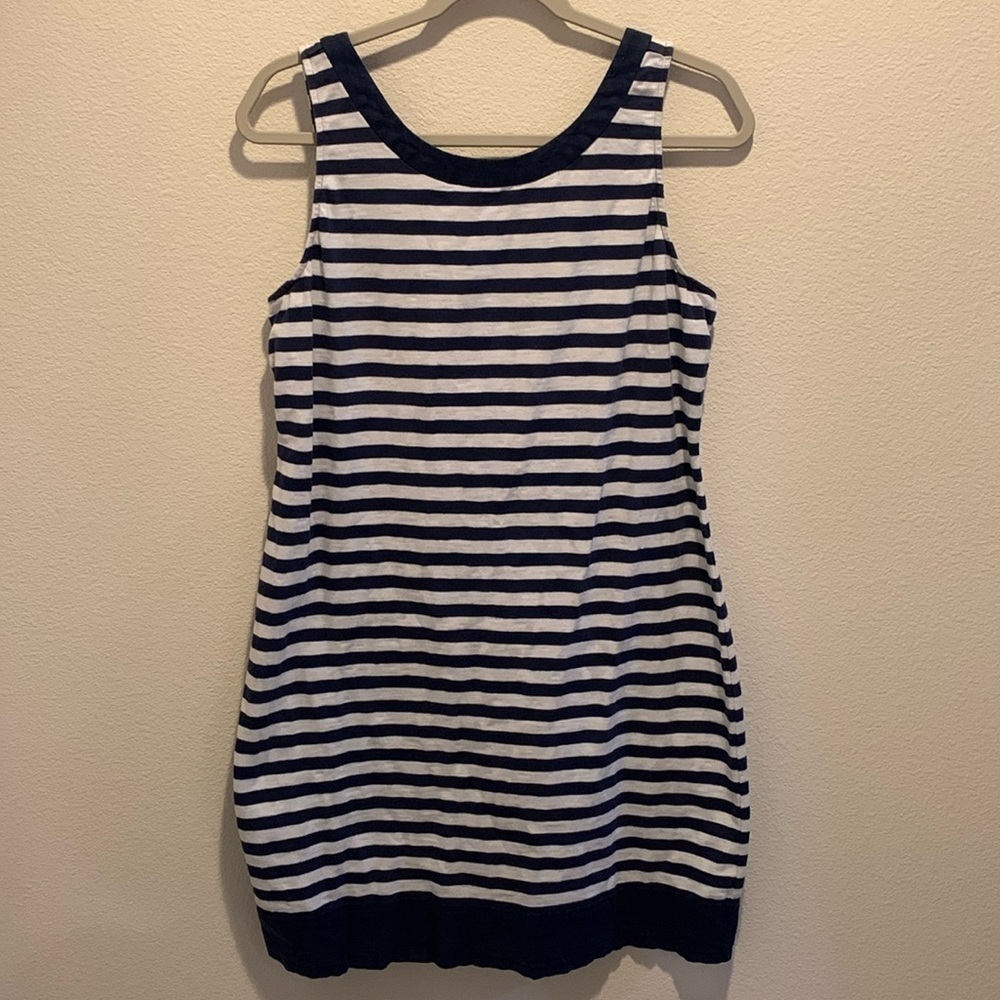 Tommy Bahama Womens Nautical Stripe Midi Dress.  Exposed Zipper/See measurements